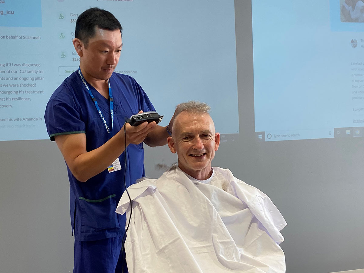 Shave for a special teammate - Epworth HealthCare